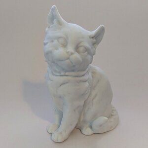 Vintage KAISER W GERMANY Bisque Porcelain #711 Sitting Cat Kitten Figurine
